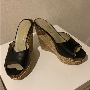 Genuine Leather Wedge Platform Sandals